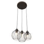Emibig Hanglamp Nando Staal Zwart | Geschikt voor 3x E27 - Max 15W