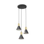 Emibig Hanglamp Rosa Staal Zwart | Geschikt voor 3x E27 - Max 15W