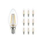 Voordeelpak 10x Noxion Lucent LED E14 Kaars Filament Helder 2.5W 250lm - 827 Zeer Warm Wit | Vervangt 25W