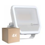 Voordeelpak 4x Ledvance LED Floodlight Aluminium Wit 41W 5500lm 100D - 830 Warm Wit | IP66 - Symmetrisch