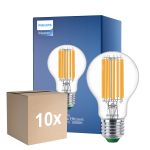 Voordeelpak 10x Philips MASTER LED Lamp Ultra Efficient E27 Peer Helder 7.3W 1535lm - 830 Warm Wit | Vervangt 100W