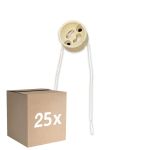 Voordeelpak 25x Universeel GU10 Fitting - Universele GU10 Fitting - Wit 0.1m - 2 pole 0.5mm2 (Voor Noxion)