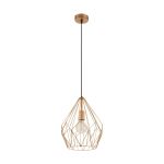 Eglo Hanglamp Carlton Staal Koper | IP20 - Geschikt voor 1x E27 