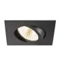 SLV New Tria 68 Spot Aluminium Zwart Vierkant 11W 700lm 38D - 918-930 Dim To Warm | Zaagmaat 68mm - Beste Kleurweergave