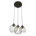 Emibig Hanglamp Nando Staal Zwart | Geschikt voor 3x E27 - Max 15W