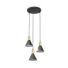 Emibig Hanglamp Rosa Staal Zwart | Geschikt voor 3x E27 - Max 15W
