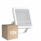 Voordeelpak 10x Ledvance LED Floodlight 100 Aluminium Wit 69W 10000lm 100D - 840 Koel Wit | IP66 - Symmetrisch 