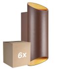 Voordeelpak 6x Nordlux Nico Wandlamp Aluminium Roestig Up & Down | IP54 - Geschikt voor 2x GU10